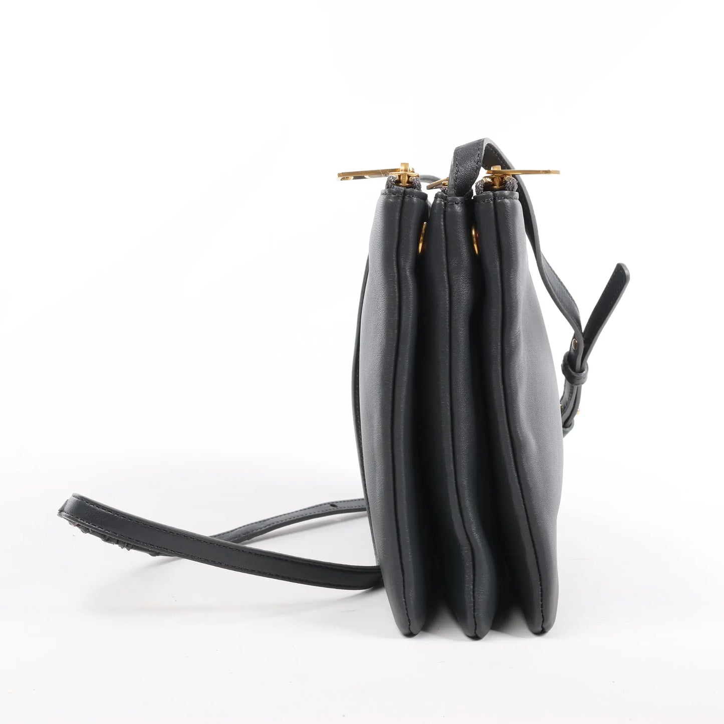 Celine Trio Large Leather Crossbody bag in Gray