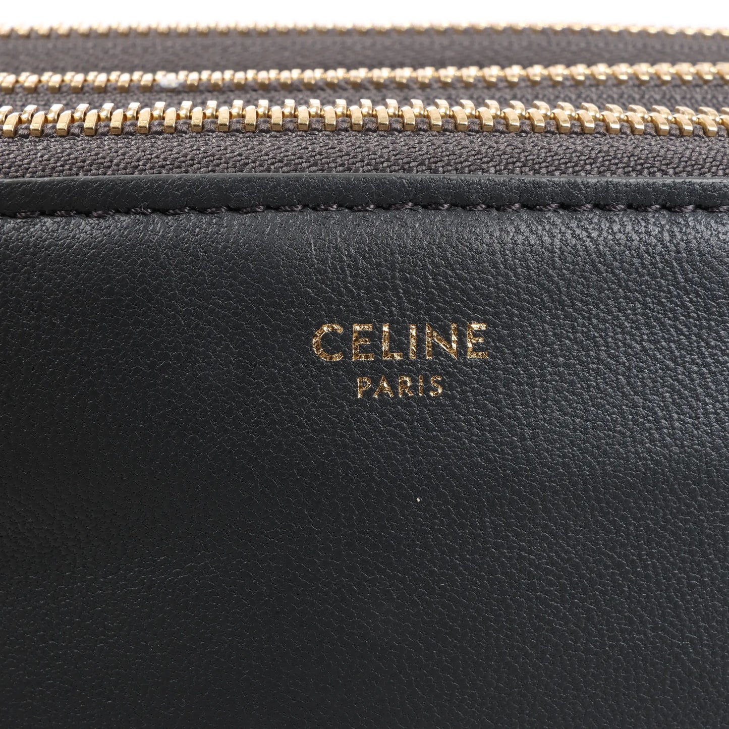 Celine Trio Large Leather Crossbody bag in Gray