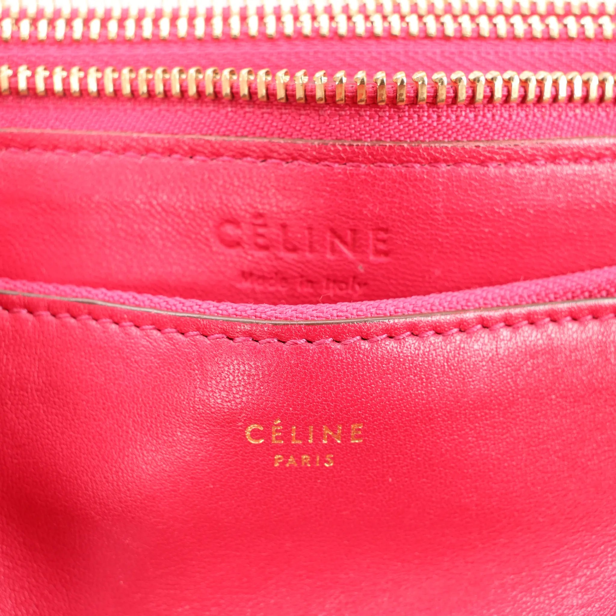 Celine Trio Large Leather Crossbody bag in Pink