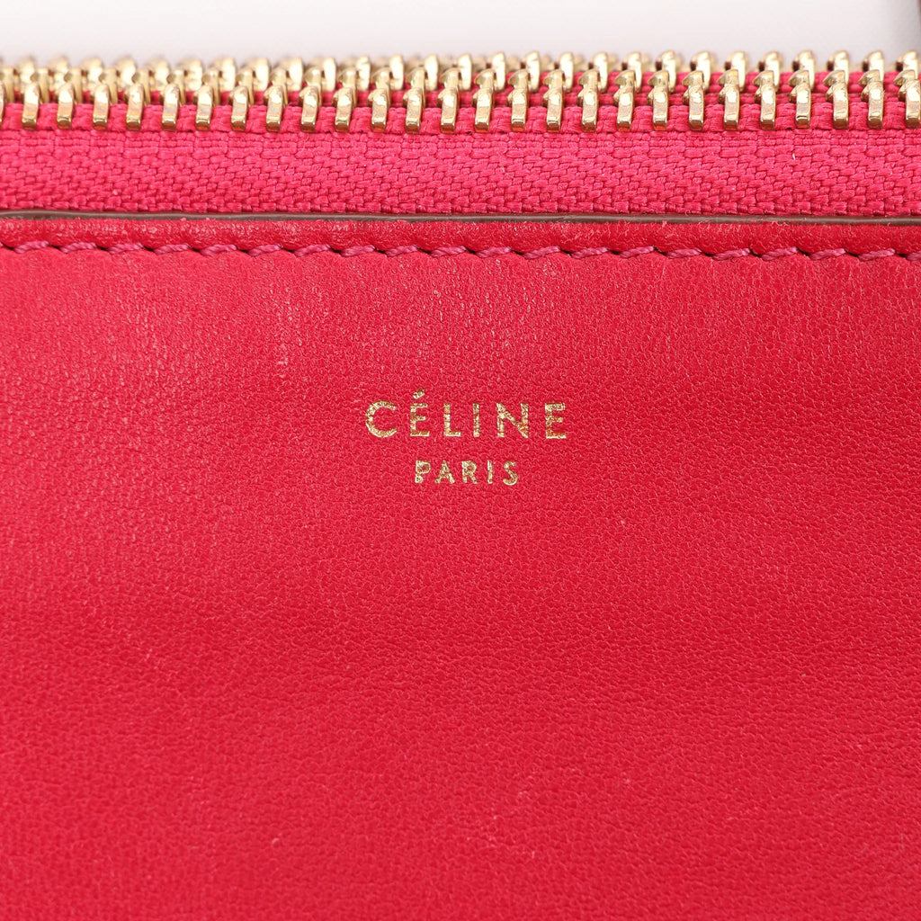 Celine Trio Large Leather Crossbody bag in Pink