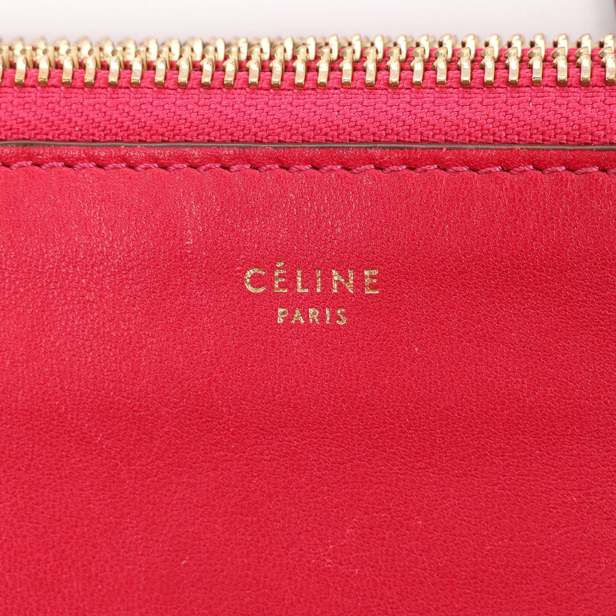 Celine Trio Large Leather Crossbody bag in Pink