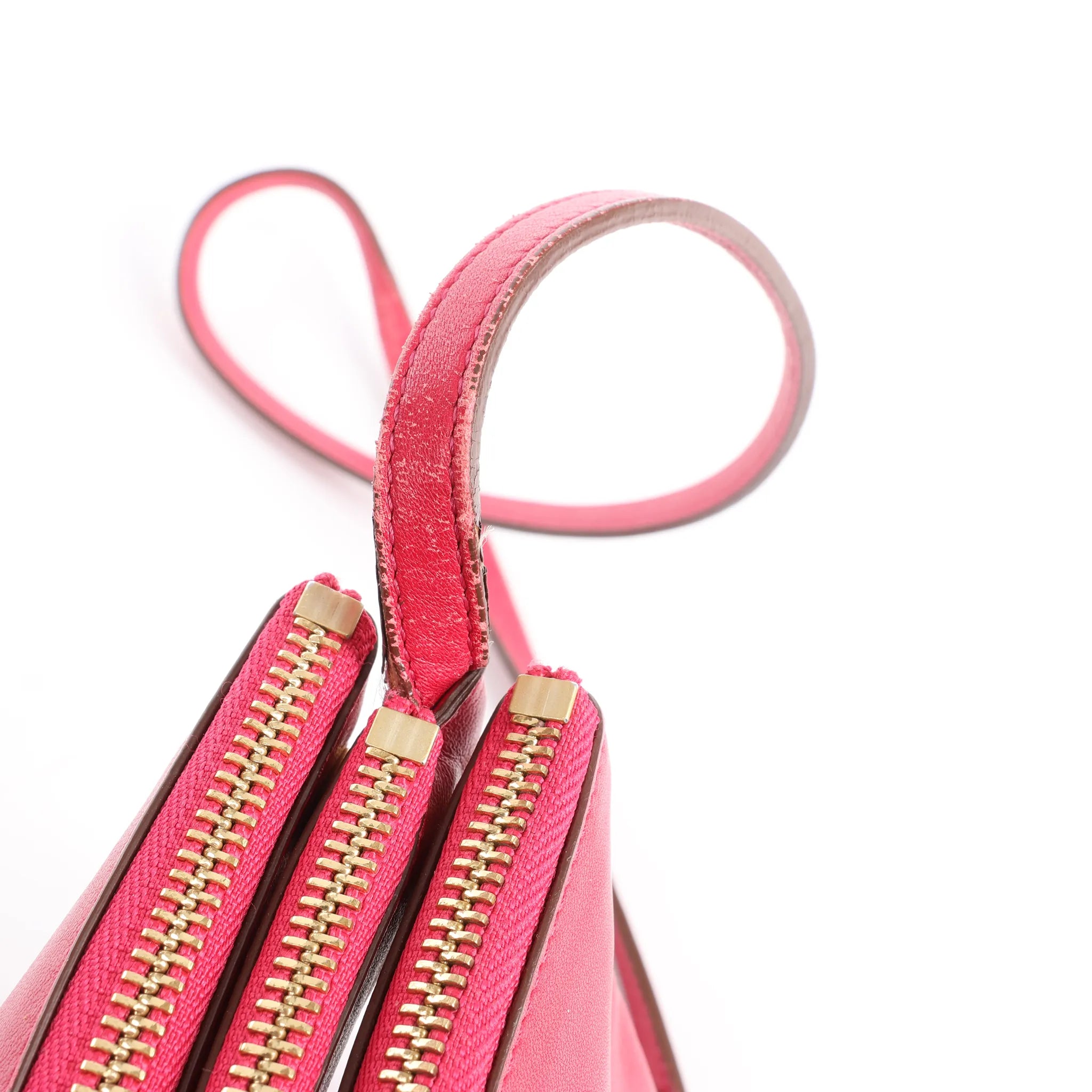 Celine Trio Large Leather Crossbody bag in Pink