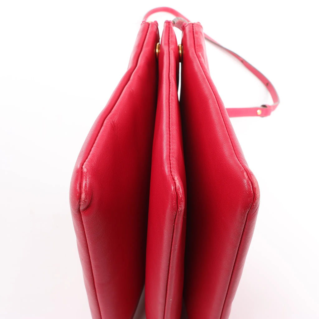 Celine Trio Large Leather Crossbody bag in Pink