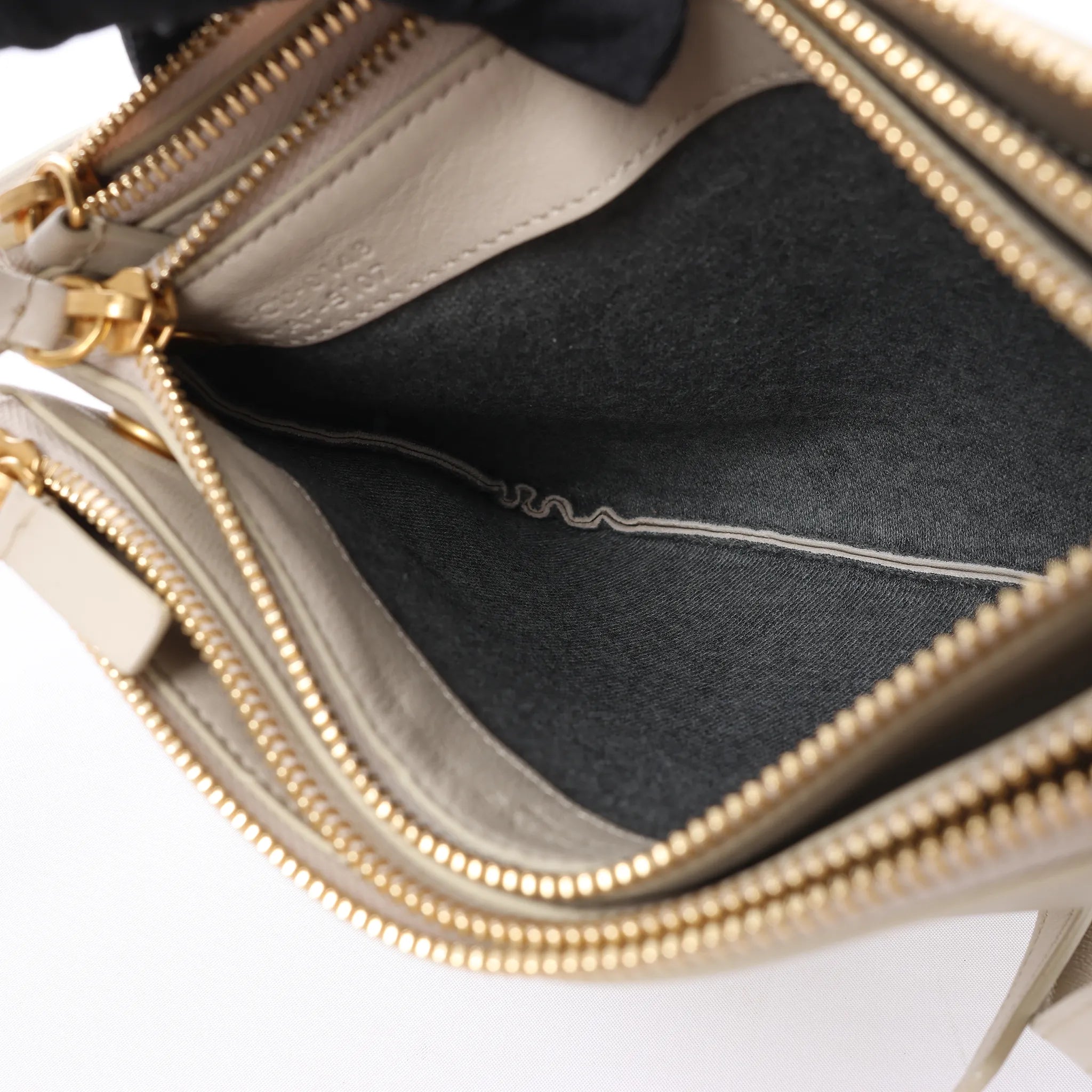 Celine Trio Small Leather Crossbody bag in Ecru