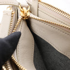 Celine Trio Small Leather Crossbody bag in Ecru