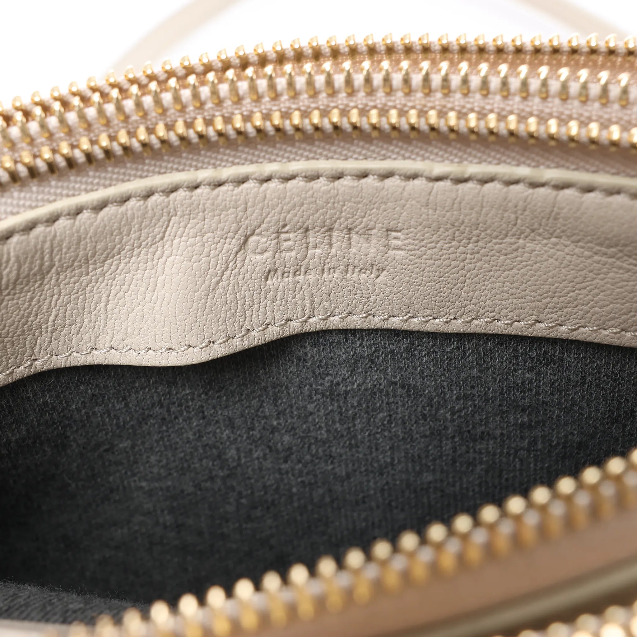 Celine Trio Small Leather Crossbody bag in Ecru