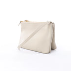 Celine Trio Small Leather Crossbody bag in Ecru