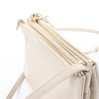 Celine Trio Small Leather Crossbody bag in Ecru