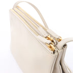 Celine Trio Small Leather Crossbody bag in Ecru
