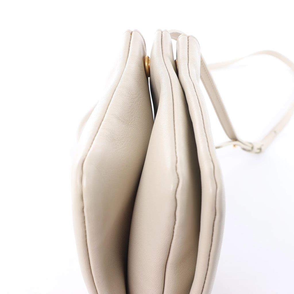 Celine Trio Small Leather Crossbody bag in Ecru