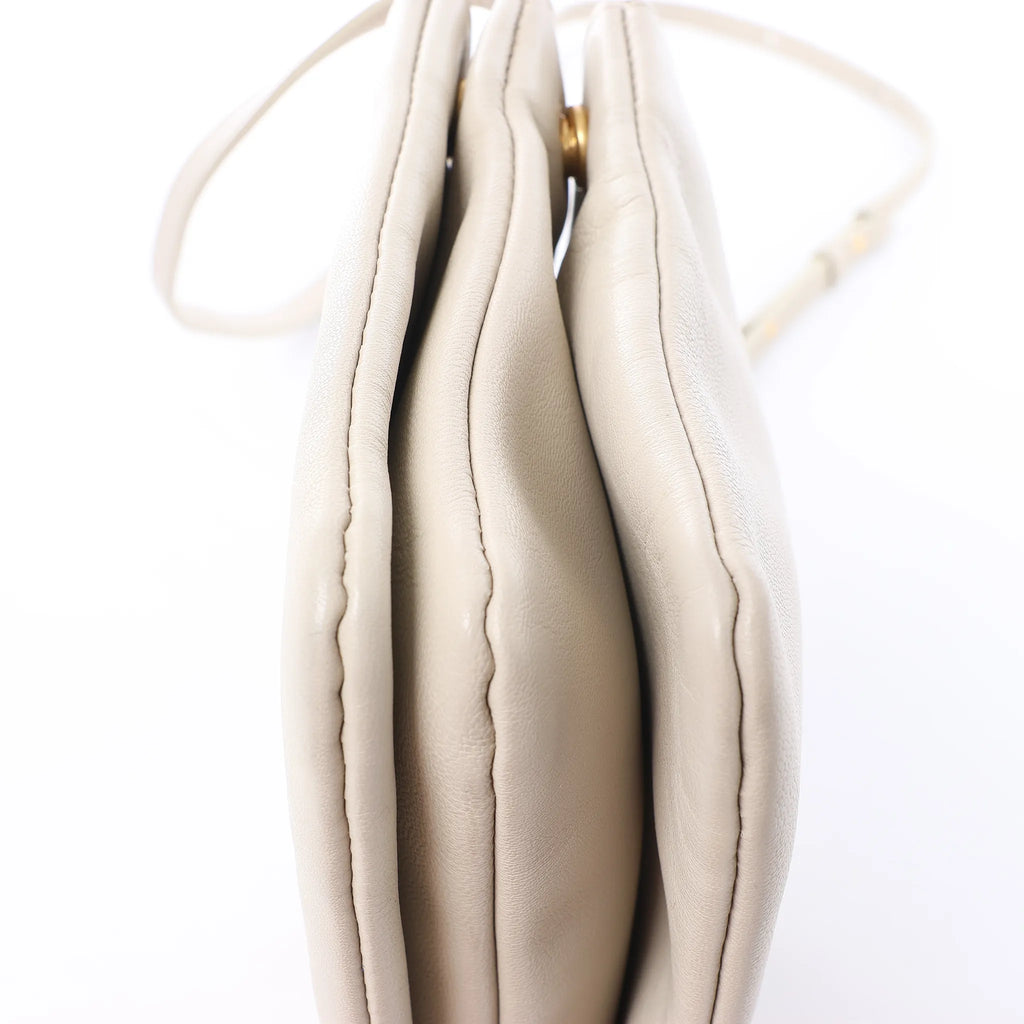 Celine Trio Small Leather Crossbody bag in Ecru
