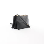 Celine Trio Small Leather Crossbody bag in Black