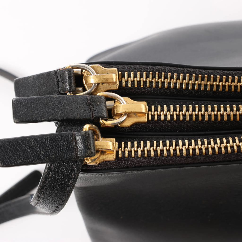 Celine Trio Small Leather Crossbody bag in Black
