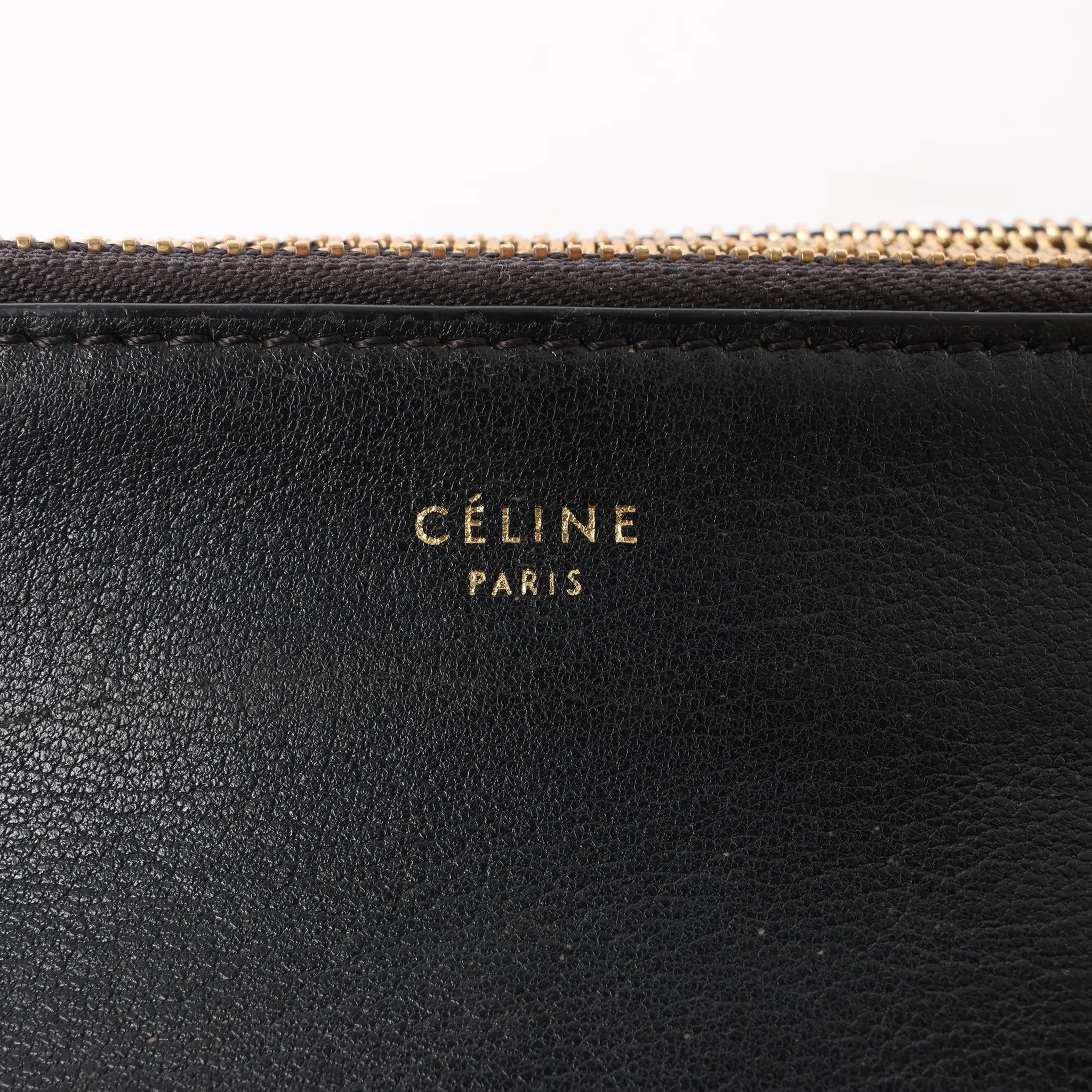 Celine Trio Small Leather Crossbody bag in Black