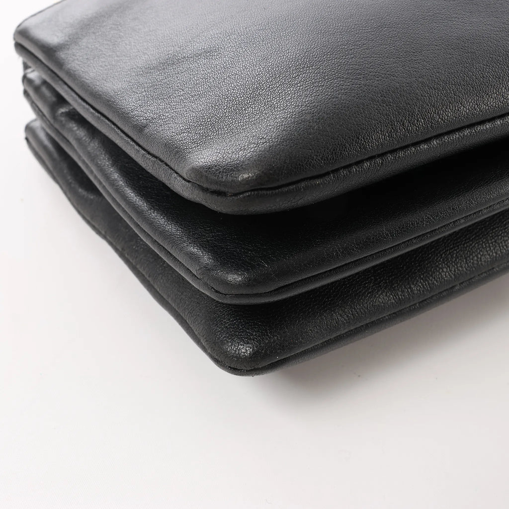 Celine Trio Small Leather Crossbody bag in Black