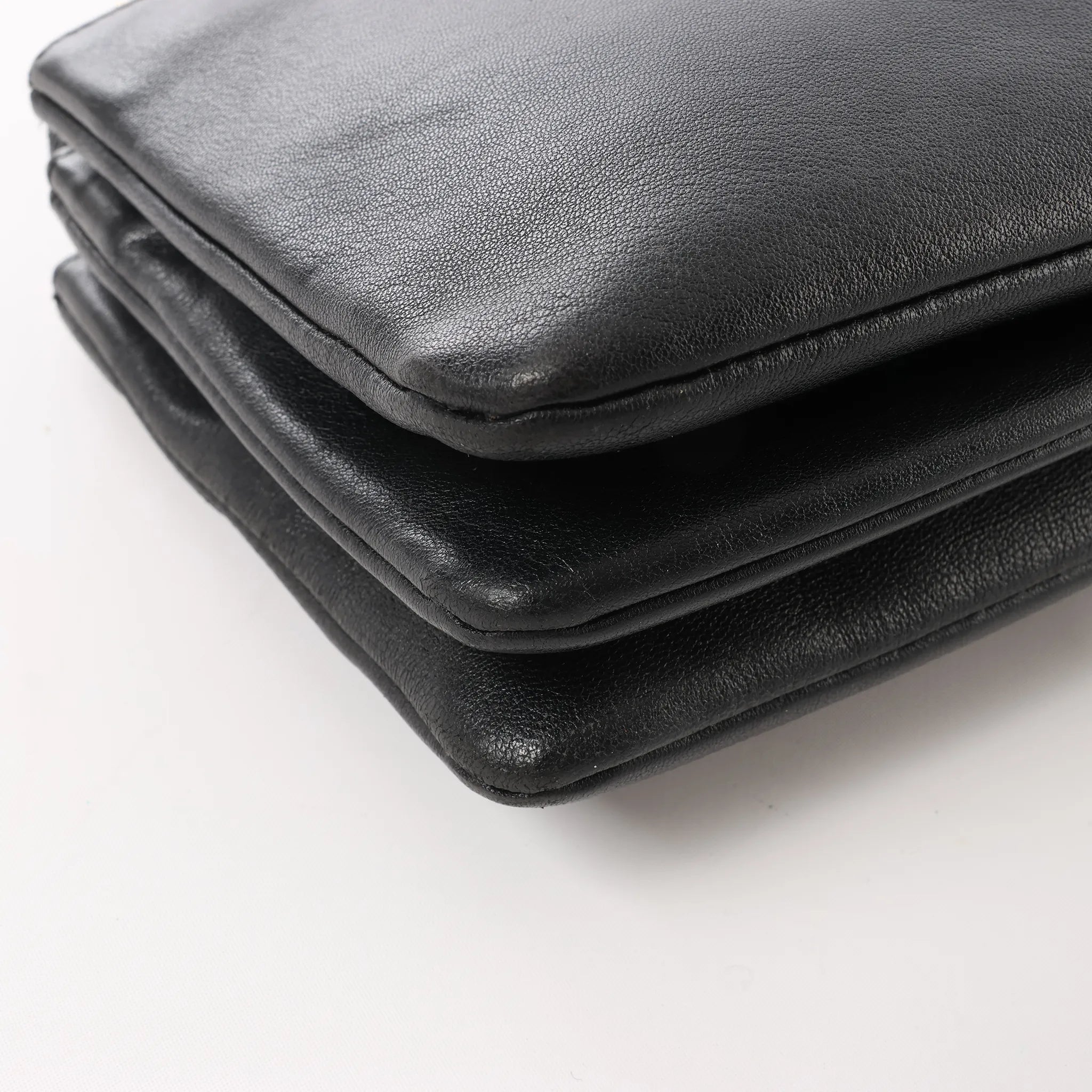 Celine Trio Small Leather Crossbody bag in Black