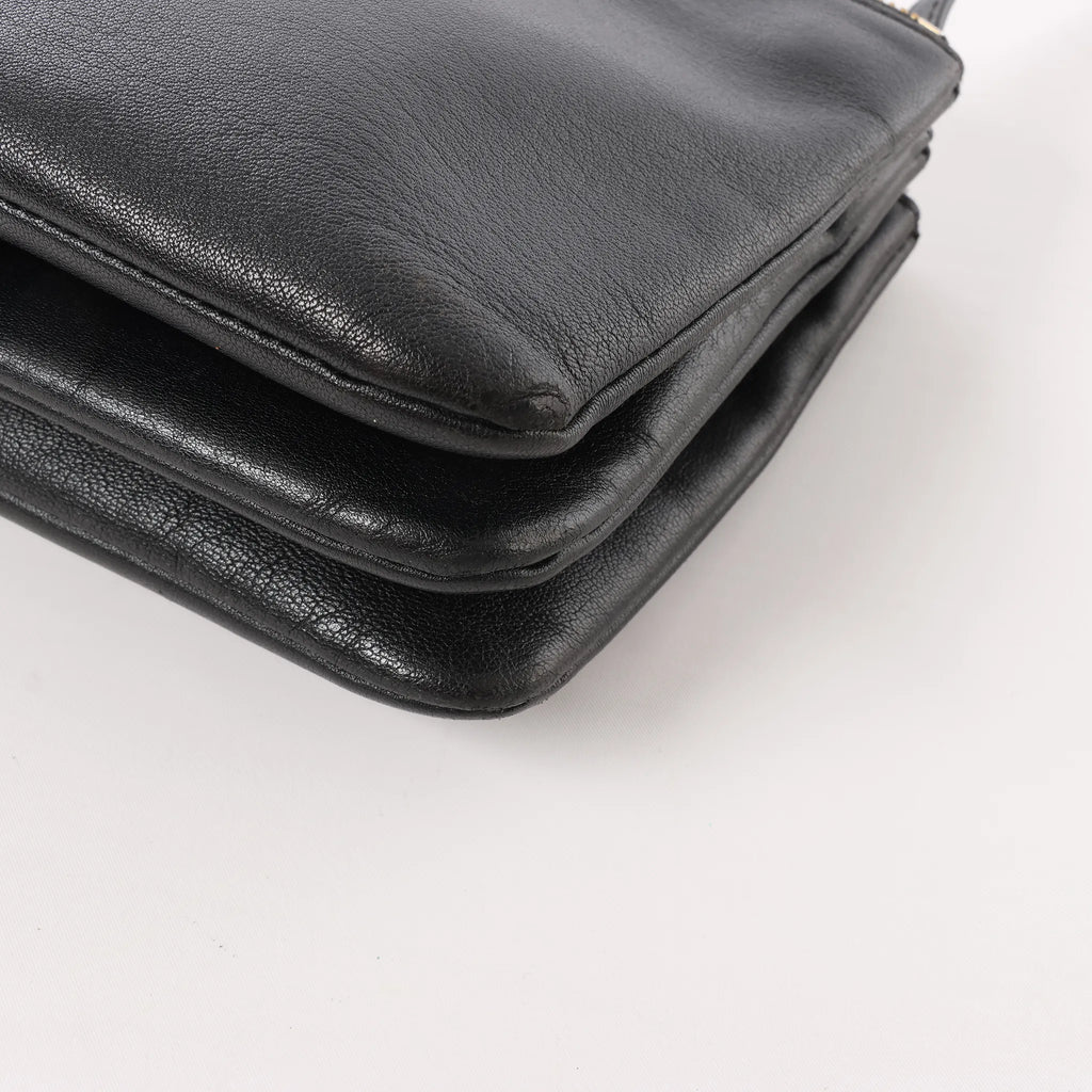 Celine Trio Small Leather Crossbody bag in Black