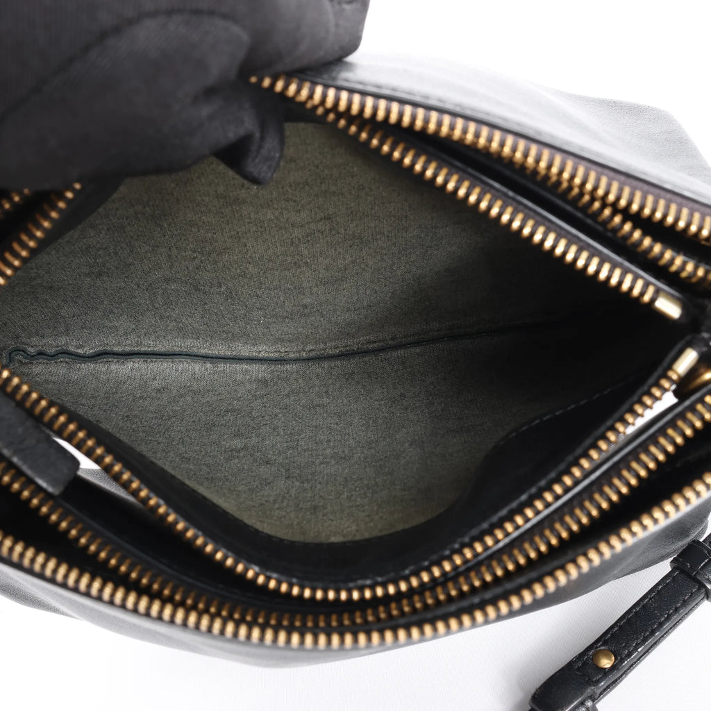 Celine Trio Small Leather Crossbody bag in Black