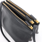 Celine Trio Small Leather Crossbody bag in Black