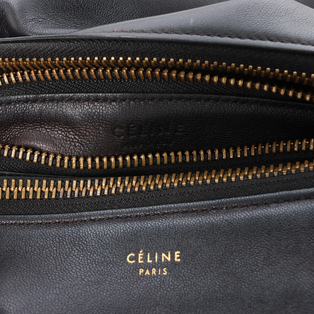 Celine Trio Small Leather Crossbody bag in Black