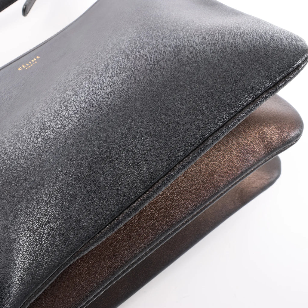 Celine Trio Small Leather Crossbody bag in Black