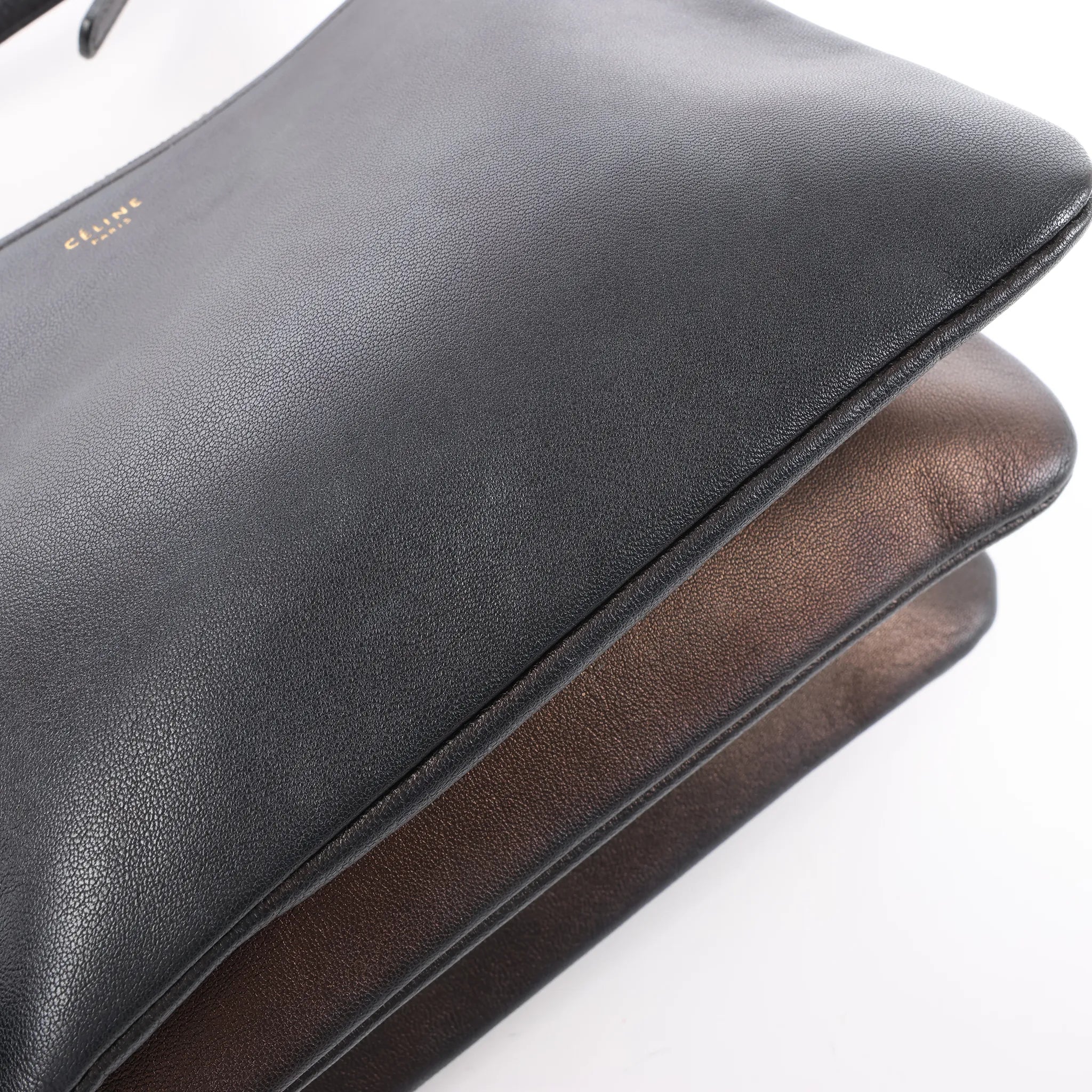 Celine Trio Small Leather Crossbody bag in Black