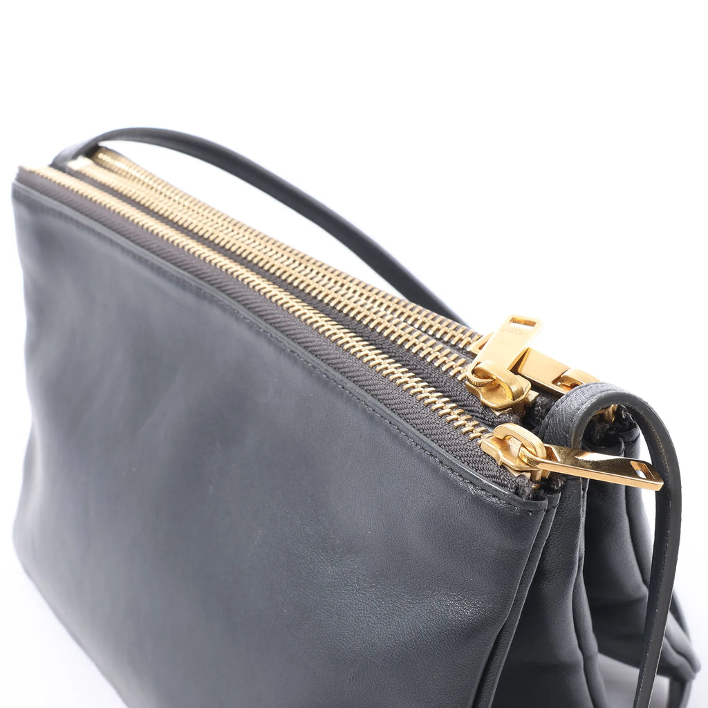 Celine Trio Small Leather Crossbody bag in Gray
