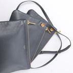Celine Trio Small Leather Crossbody bag in Gray