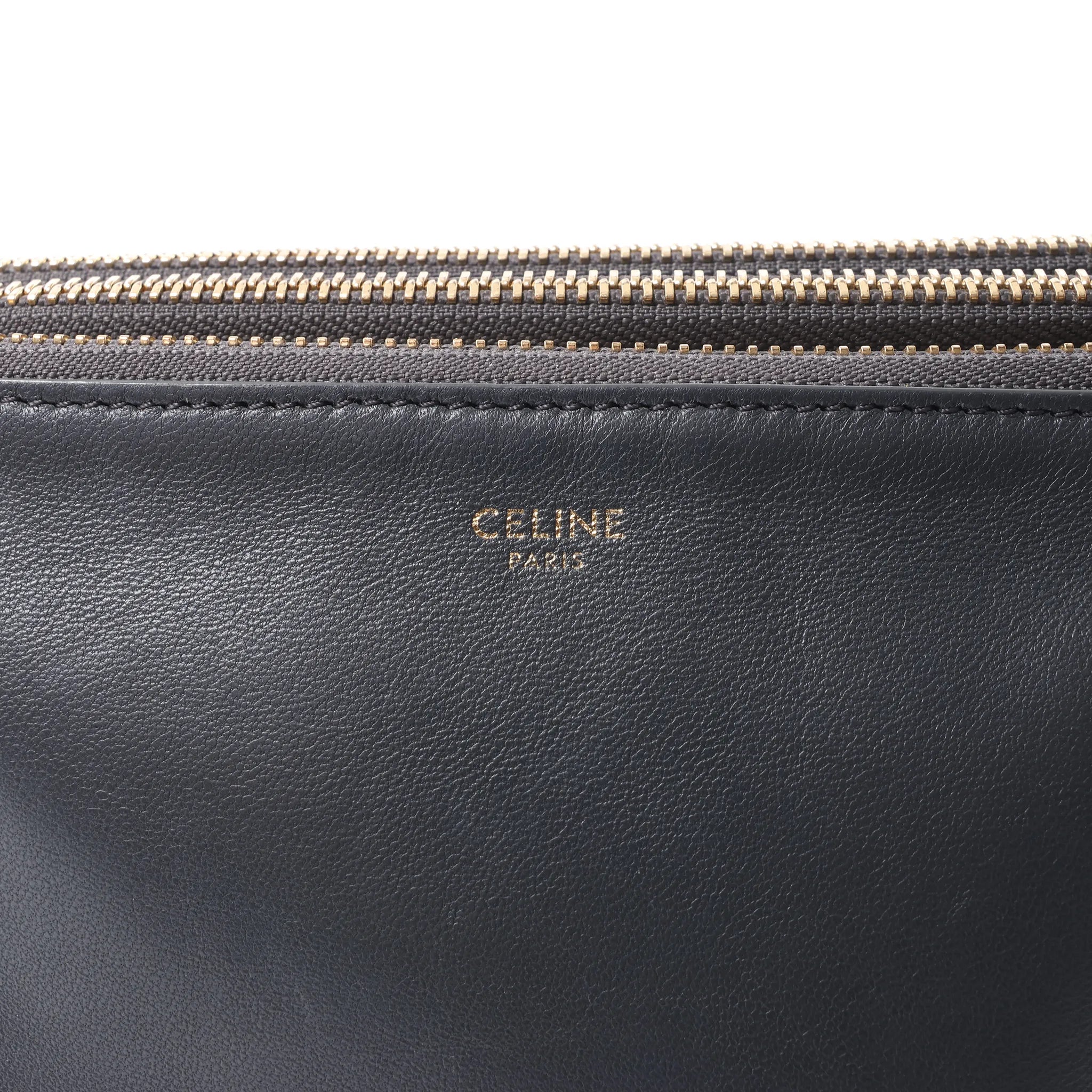 Celine Trio Small Leather Crossbody bag in Gray