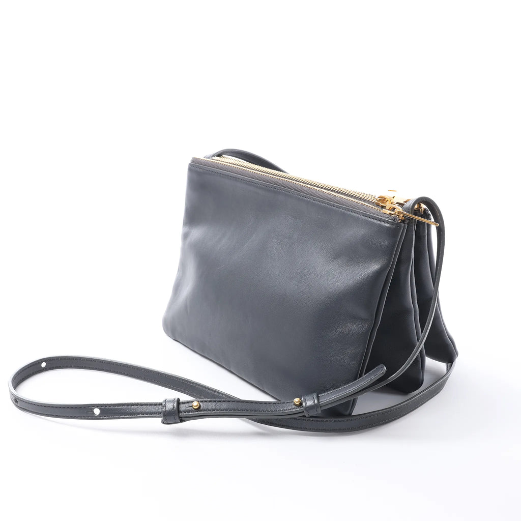 Celine Trio Small Leather Crossbody bag in Gray