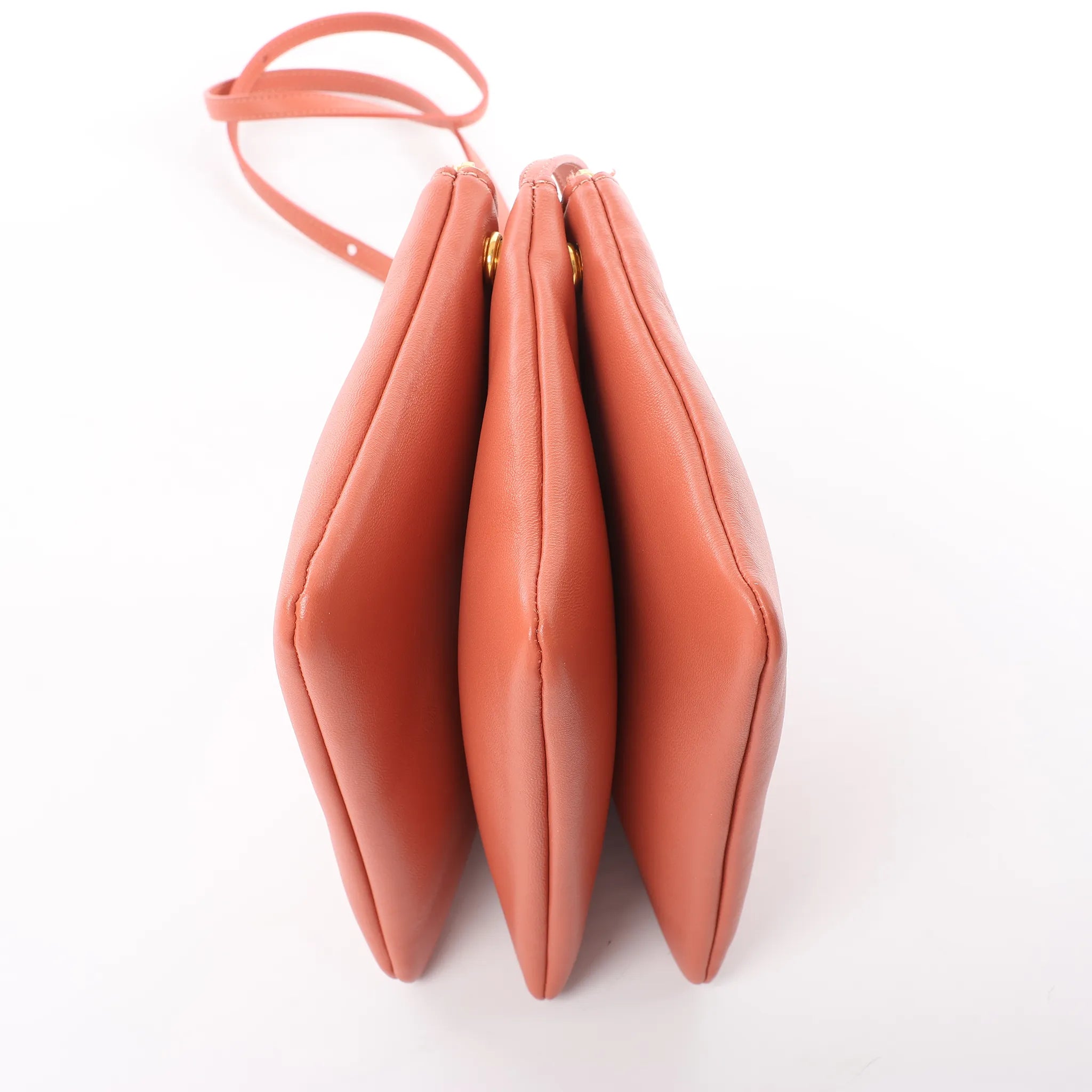 Celine Trio Small Leather Crossbody bag in Orange