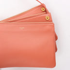 Celine Trio Small Leather Crossbody bag in Orange