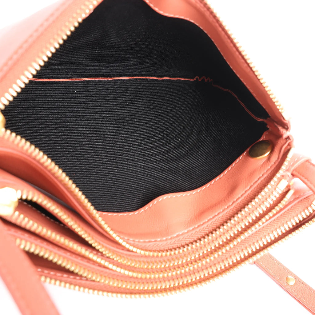 Celine Trio Small Leather Crossbody bag in Orange