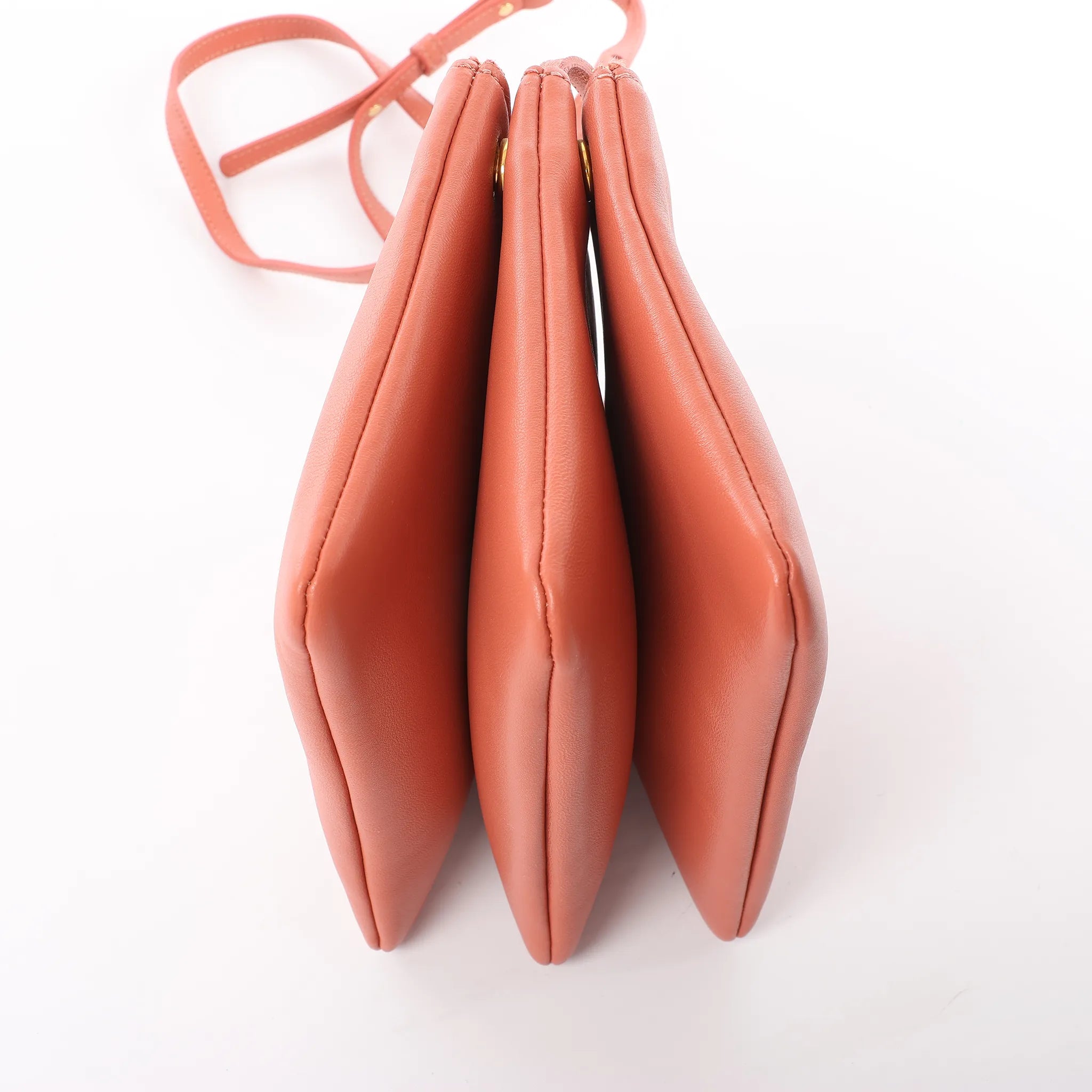 Celine Trio Small Leather Crossbody bag in Orange