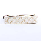Celine Triomphe Claude PVC & Leather Shoulder bag in Beige