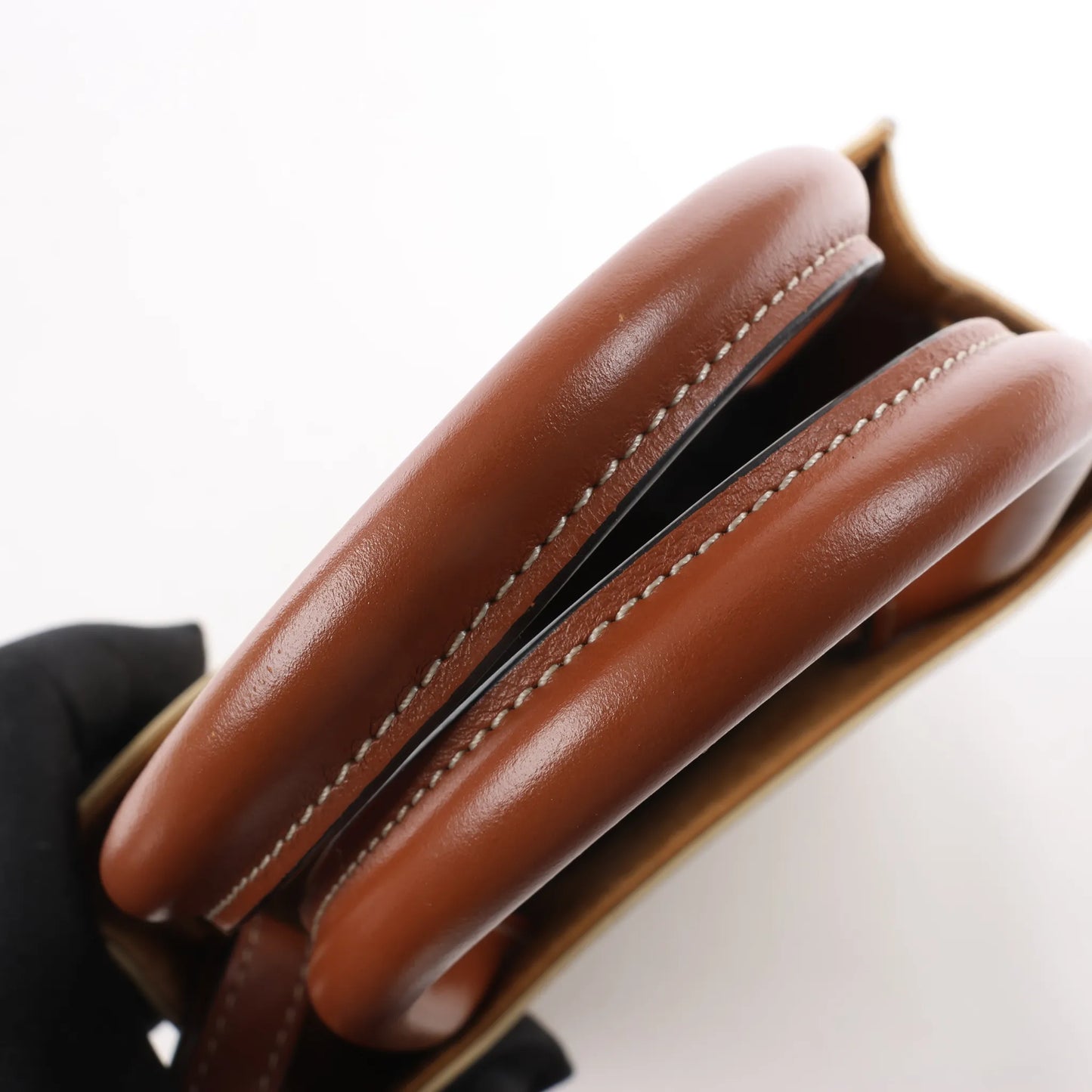 Celine Triomphe Mini Vertical Hippopotamus PVC x Leather 2Way Handbag White x Brown