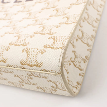 Celine Triomphe Mini Vertical Hippopotamus PVC x Leather 2Way Handbag White x Brown