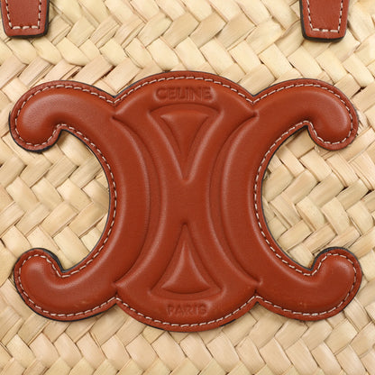 Sac à main Céline Triomphe Straws x Leather 2Way Beige x Marron