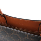 Celine Triomphe Vertical Cabas Large PVC x Leather Handbag in Black x Brown