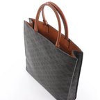 Celine Triomphe Vertical Cabas Large PVC x Leather Handbag in Black x Brown