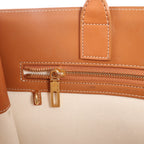 Celine Vertical Cabas Large Canvas x Leather Handbag in Beige