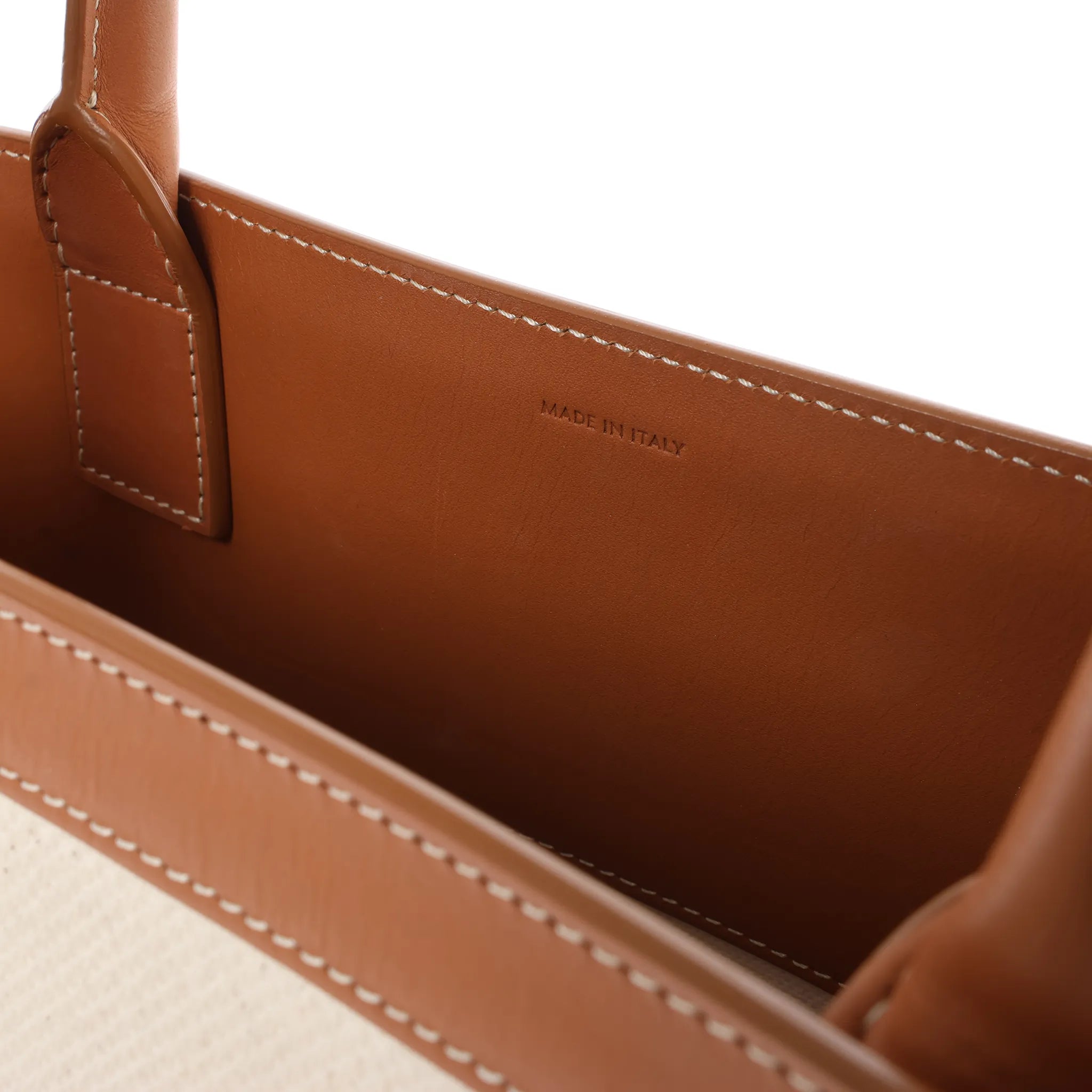 Celine Vertical Cabas Large Canvas x Leather Handbag in Beige