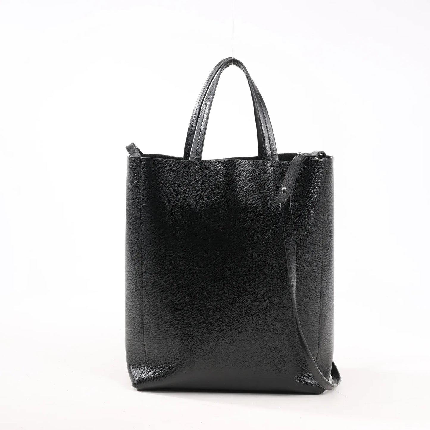CELINE Cabas Vertical Small Leather 2Way Handbag in Black