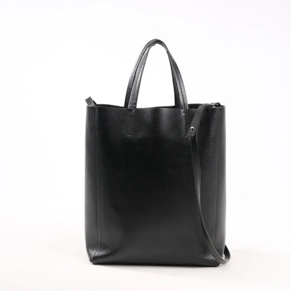 CELINE Cabas Vertical Small Leather 2Way Handbag in Black