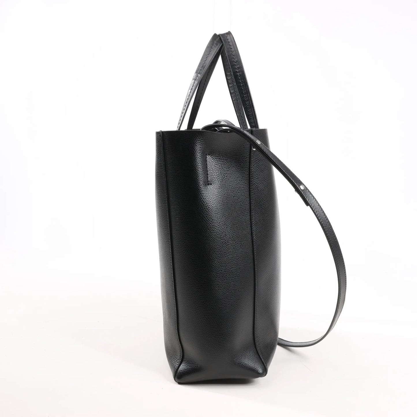 CELINE Cabas Vertical Small Leather 2Way Handbag in Black