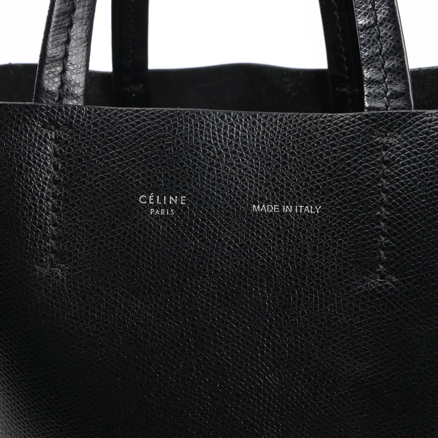 CELINE Cabas Vertical Small Leather 2Way Handbag in Black