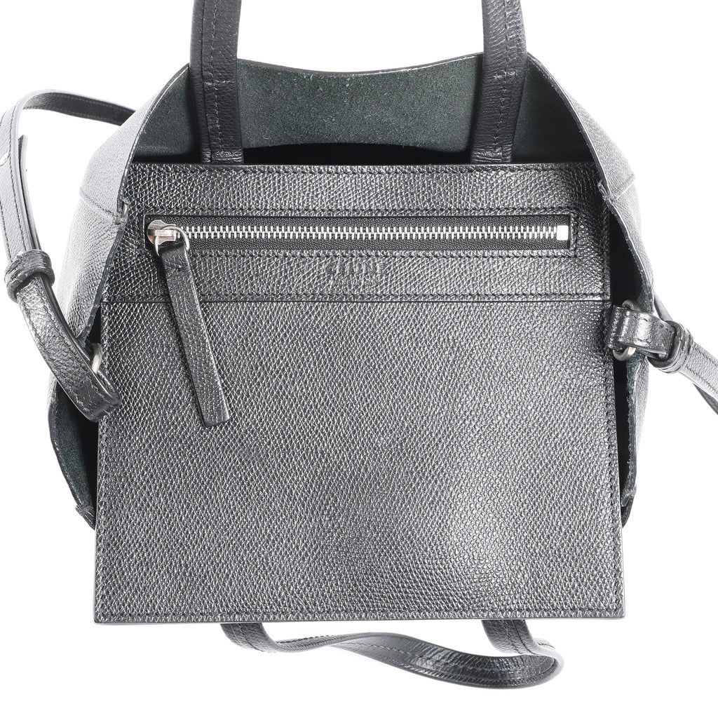 CELINE Cabas Vertical Small Leather 2Way Handbag in Black