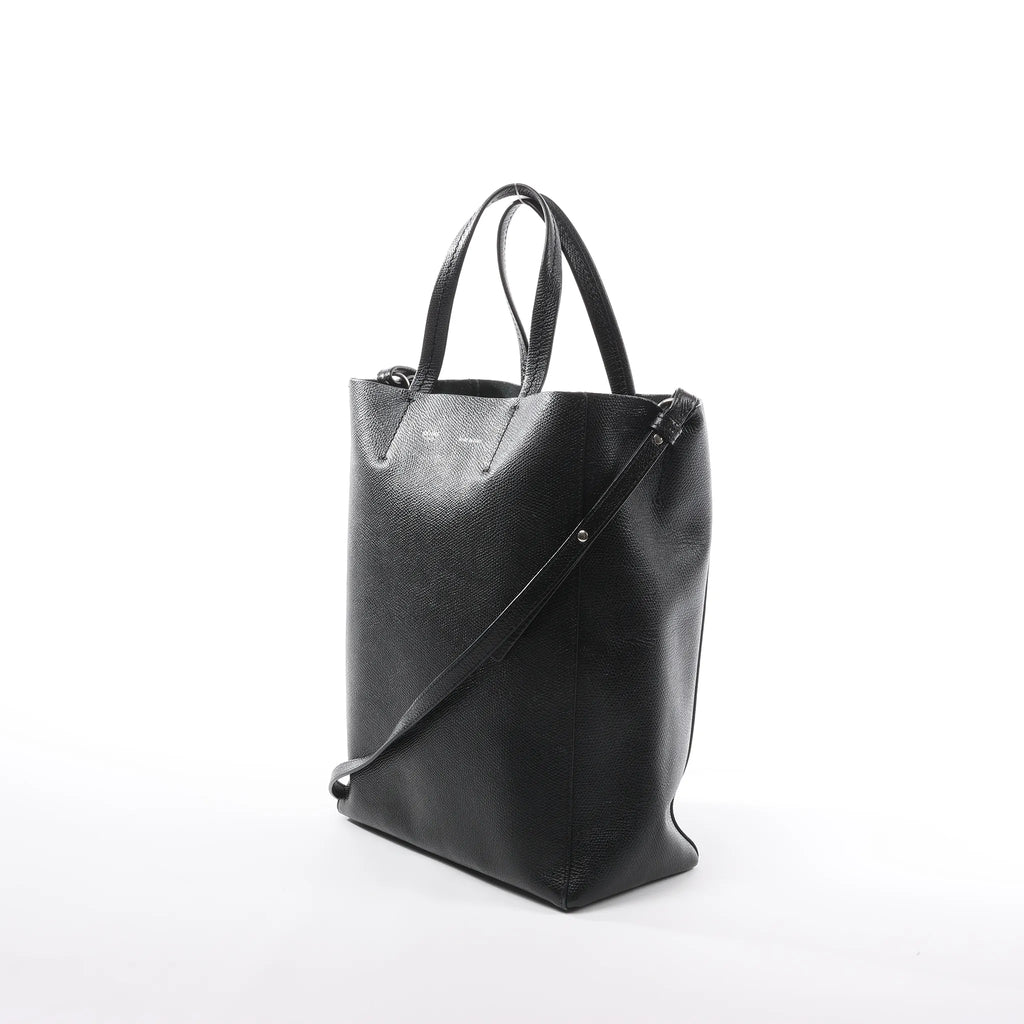 CELINE Cabas Vertical Small Leather 2Way Handbag in Black
