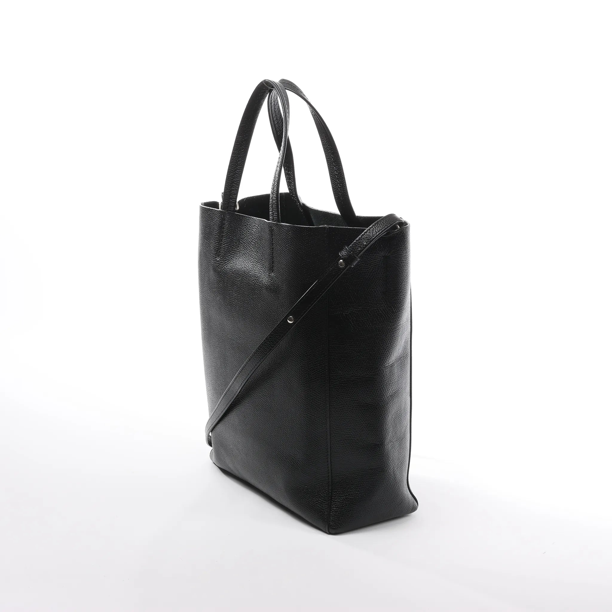 CELINE Cabas Vertical Small Leather 2Way Handbag in Black