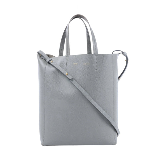 CELINE Vertical Cabas Small Leather 2Way Handbag in Gray